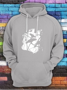 Худи женское с принтом Ворон | Модная и стильная толстовка с капюшоном