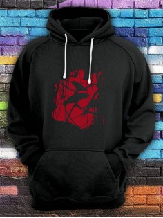 Худи женское с принтом Ворон | Модная и стильная толстовка с капюшоном