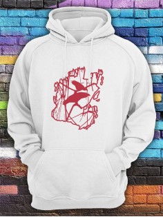 Худи женское с принтом Ворон | Модная и стильная толстовка с капюшоном