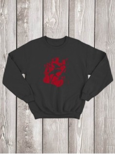 Свитшот мужской с принтом Ворон | Модная и стильная толстовка без капюшона