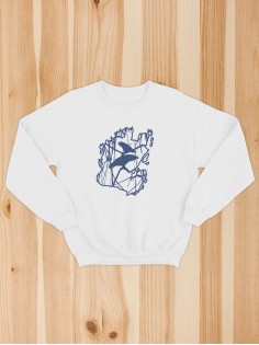 Свитшот женский с принтом Ворон | Модная и стильная толстовка без капюшона