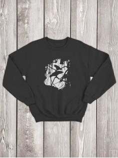 Свитшот женский с принтом Ворон | Модная и стильная толстовка без капюшона