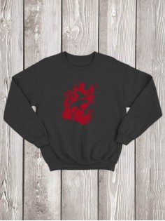 Свитшот женский с принтом Ворон | Модная и стильная толстовка без капюшона