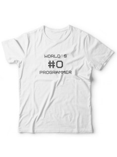 Футболка мужская со смешным принтом Worlds #0 Programmer | Модная, прикольная и стильная футболка