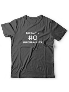 Футболка мужская со смешным принтом Worlds #0 Programmer | Модная, прикольная и стильная футболка