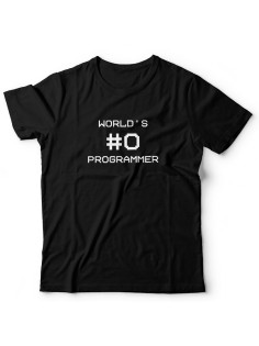 Футболка мужская со смешным принтом Worlds #0 Programmer | Модная, прикольная и стильная футболка