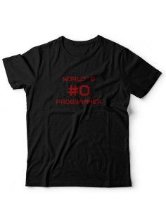Футболка мужская со смешным принтом Worlds #0 Programmer | Модная, прикольная и стильная футболка