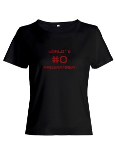 Футболка женская со смешным принтом Worlds #0 Programmer | Модная, прикольная и стильная футболка