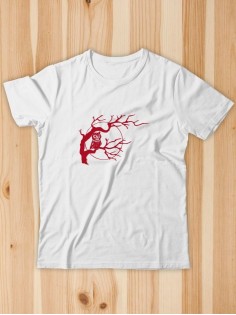 Футболка мужская с принтом Дерево и сова | Модная и стильная футболка