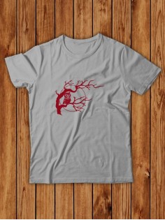 Футболка мужская с принтом Дерево и сова | Модная и стильная футболка