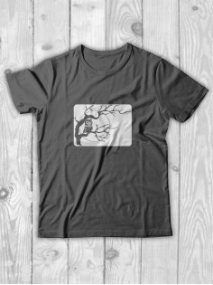 Футболка мужская с принтом Дерево и сова | Модная и стильная футболка