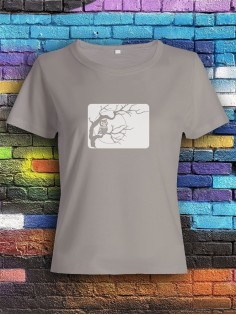 Футболка женская с принтом Дерево и сова | Модная и стильная футболка