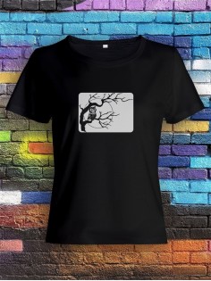 Футболка женская с принтом Дерево и сова | Модная и стильная футболка