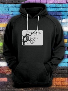 Худи мужское оверсайз с принтом сова