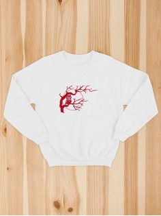 Свитшот мужской с принтом Дерево и сова | Модная и стильная толстовка без капюшона