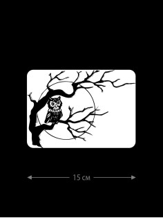 Наклейка на авто Дерево и сова | Оригинальная наклейка на машину Дерево и сова