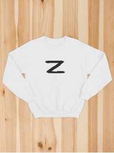 Женский свитшот с буквой Z / Толстовка без капюшона с принтом Z для женщин