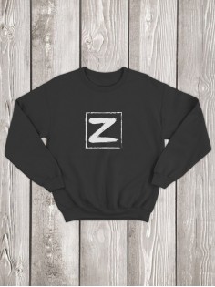 Свитшот с буквой Z / Толстовка без капюшона с принтом Z