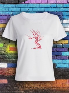Футболка женская с рисунком Дерево | Модная, прикольная и стильная футболка