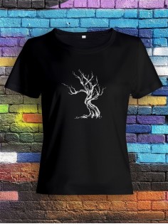 Футболка женская с рисунком Дерево | Модная, прикольная и стильная футболка