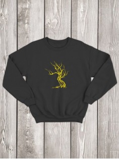 Свитшот мужской с принтом Дерево | Модная и стильная толстовка без капюшона