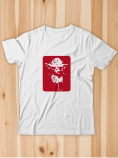 Футболка мужская с рисунком Йода | Модная, прикольная и стильная футболка