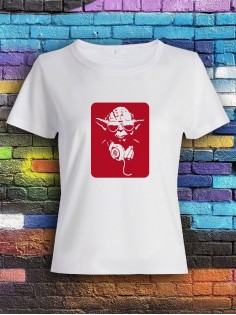 Футболка женская с рисунком Йода | Модная, прикольная и стильная футболка