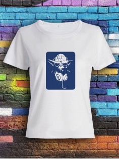 Футболка женская с рисунком Йода | Модная, прикольная и стильная футболка