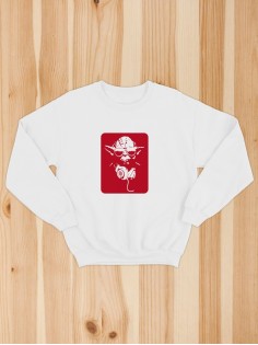 Свитшот женский с принтом Йода | Модная и стильная толстовка без капюшона