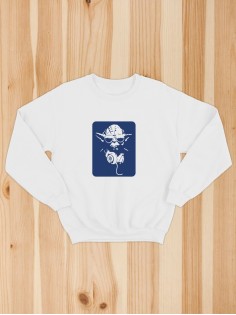 Свитшот женский с принтом Йода | Модная и стильная толстовка без капюшона