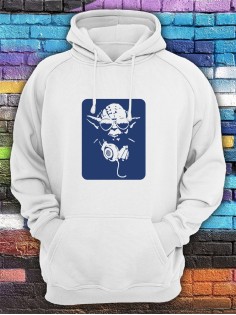 Худи мужское с принтом Йода | Модная и стильная толстовка с капюшоном