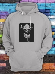 Худи мужское с принтом Йода | Модная и стильная толстовка с капюшоном