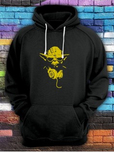 Худи мужское с принтом Йода | Модная и стильная толстовка с капюшоном