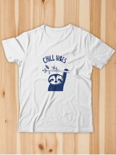 Футболка мужская с рисунком Chill Vibes | Модная, прикольная и стильная футболка