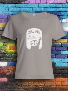 Футболка женская с рисунком Chill Vibes | Модная, прикольная и стильная футболка