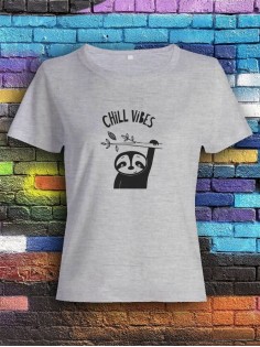 Футболка женская с рисунком Chill Vibes | Модная, прикольная и стильная футболка