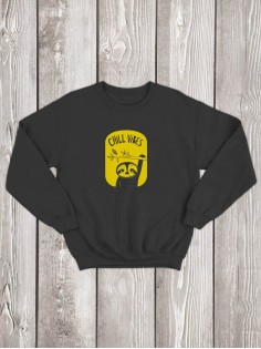 Свитшот женский с принтом Chill Vibes | Модная и стильная толстовка без капюшона