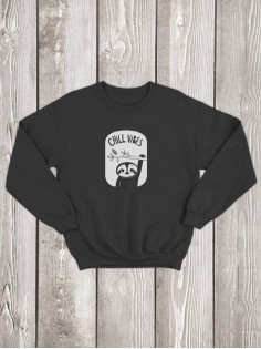 Свитшот женский с принтом Chill Vibes | Модная и стильная толстовка без капюшона