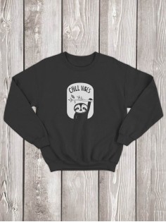 Свитшот мужской с принтом Chill Vibes | Модная и стильная толстовка без капюшона