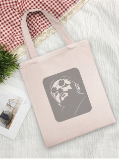 Сумка шоппер с принтом | Тканевая эко сумка с ручкой