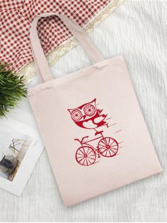 Сумка шоппер с принтом | Тканевая эко сумка с ручкой