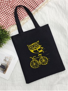 Сумка шоппер с принтом | Тканевая эко сумка с ручкой