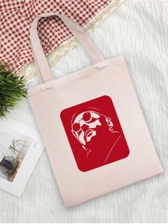 Сумка шоппер с принтом | Тканевая эко сумка с ручкой