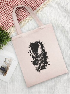 Сумка шоппер с принтом | Тканевая эко сумка с ручкой