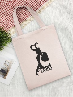 Сумка шоппер с принтом | Тканевая эко сумка с ручкой