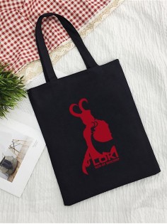 Сумка шоппер с принтом | Тканевая эко сумка с ручкой