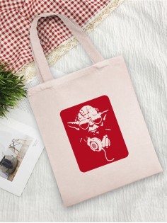 Сумка шоппер с принтом | Тканевая эко сумка с ручкой