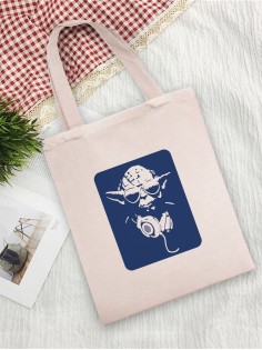 Сумка шоппер с принтом | Тканевая эко сумка с ручкой