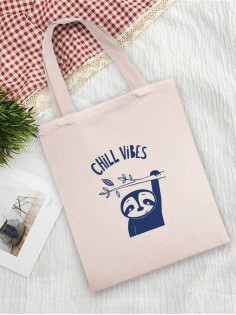 Сумка шоппер с принтом | Тканевая эко сумка с ручкой