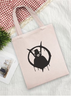 Сумка шоппер с принтом | Тканевая эко сумка с ручкой